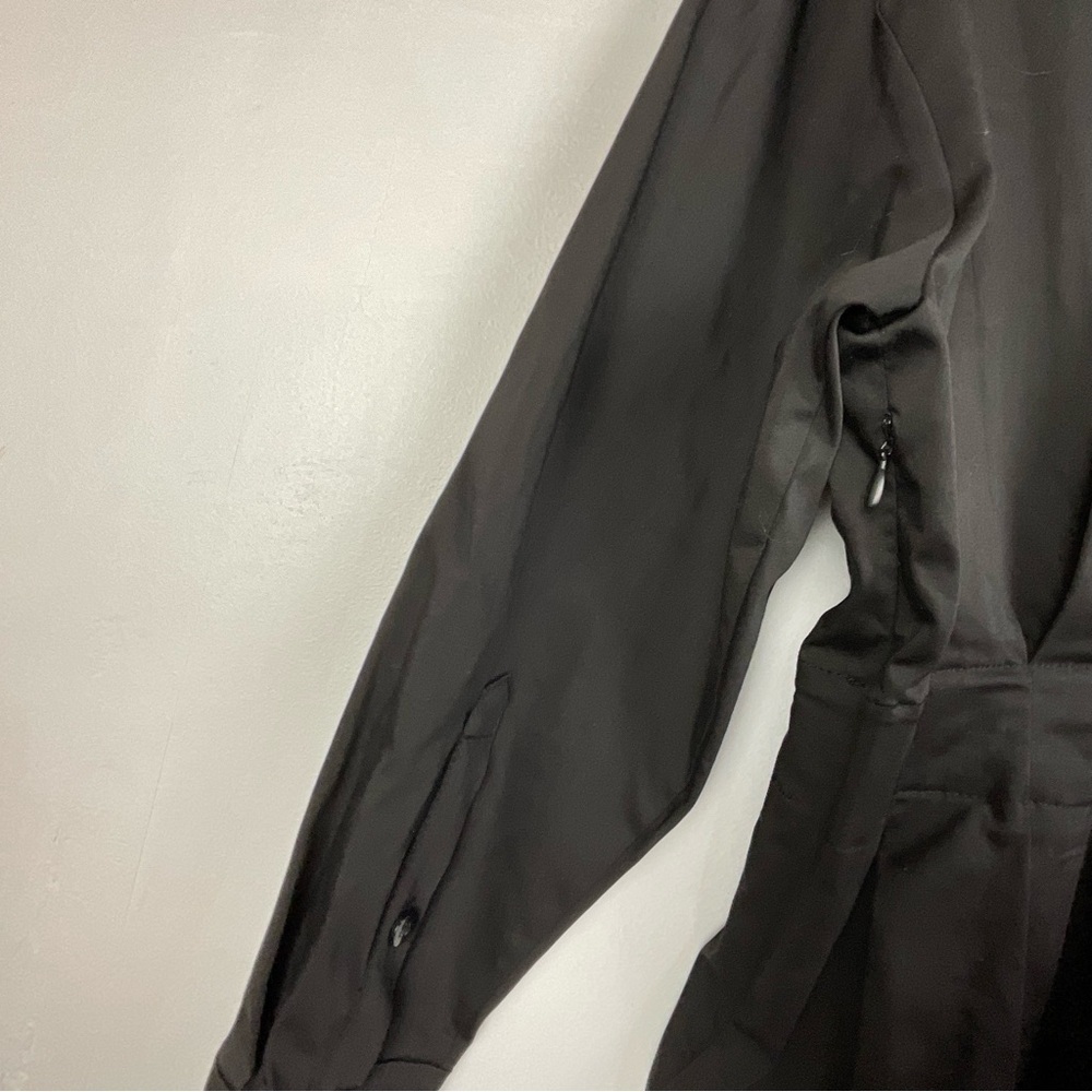 Zara Dress‎ Poplin Mini Wrap Longsleeve Pleated Black Cocktail Size XS NWOT - Picture 5 of 12